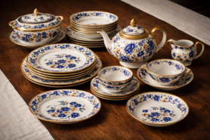 handgeschilderd chinees exportporselein servies (24 delig), ca. 1880