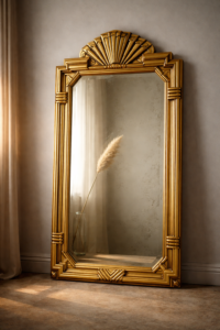 art deco wandspiegel met verguld frame, ca. 1925