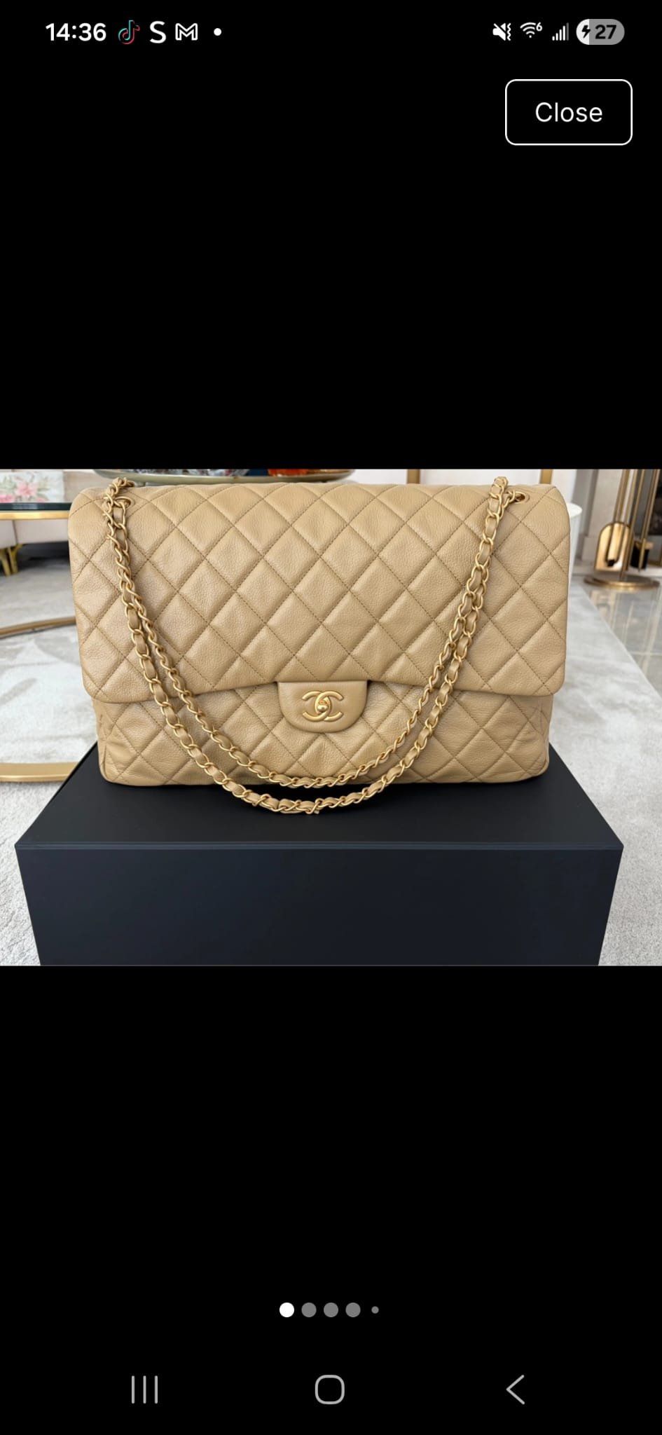 Chanel Classic Flap Maxi Beige